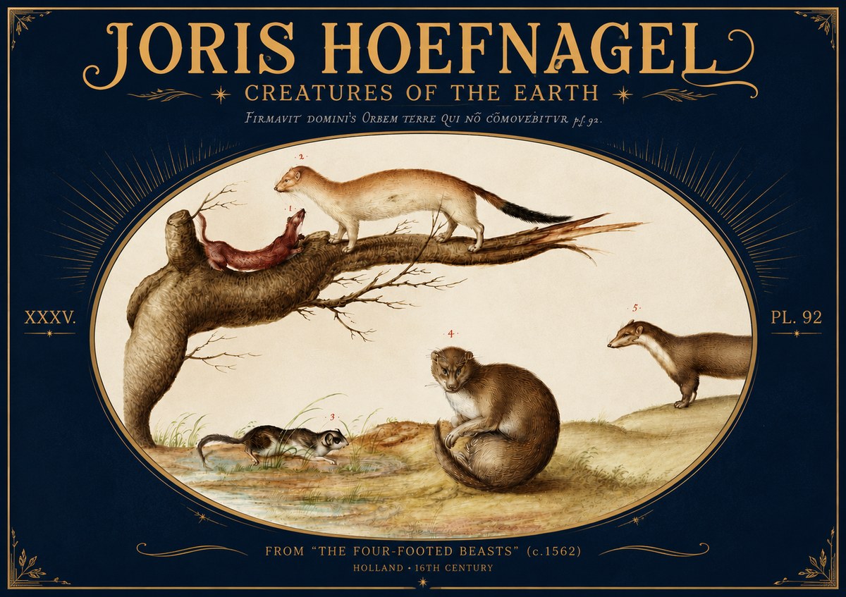 Joris Hoefnagel Creatures of the Earth I No5 - Plakát