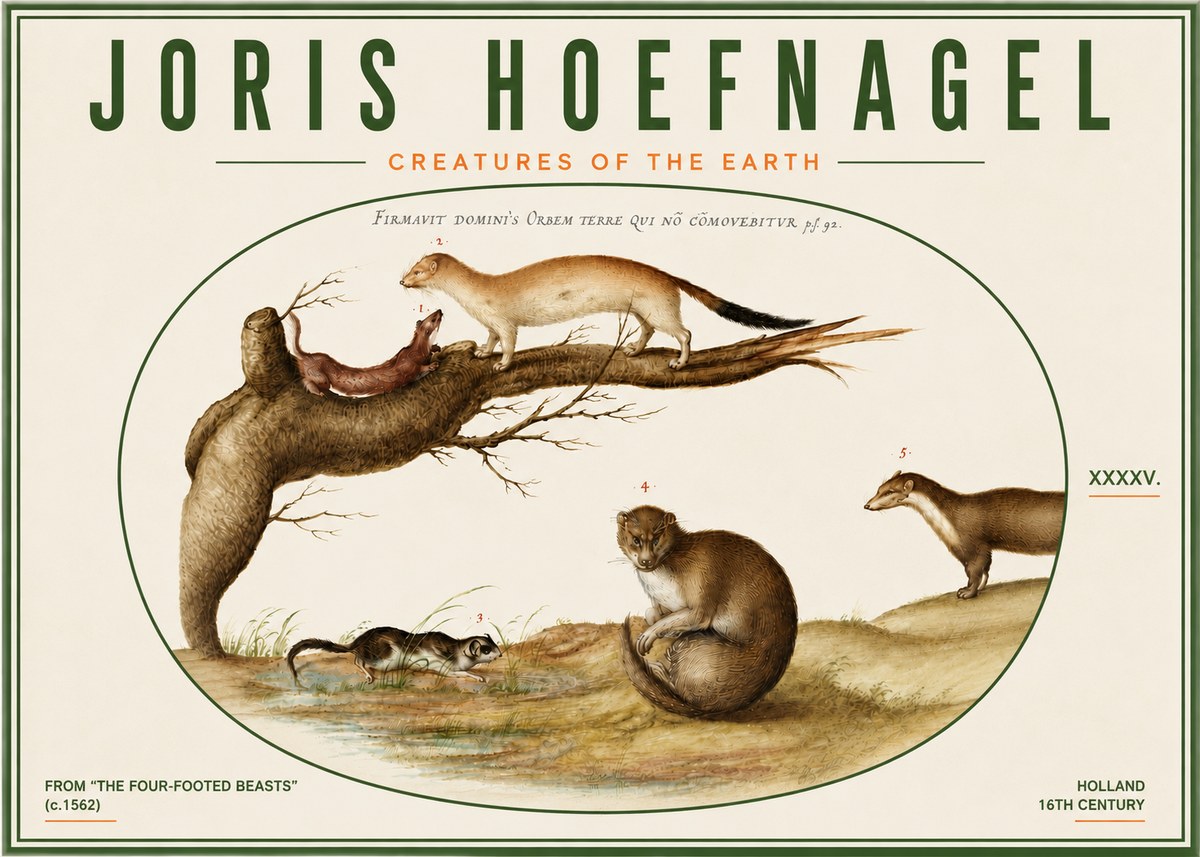 Joris Hoefnagel Creatures of the Earth I No6 - Plakát