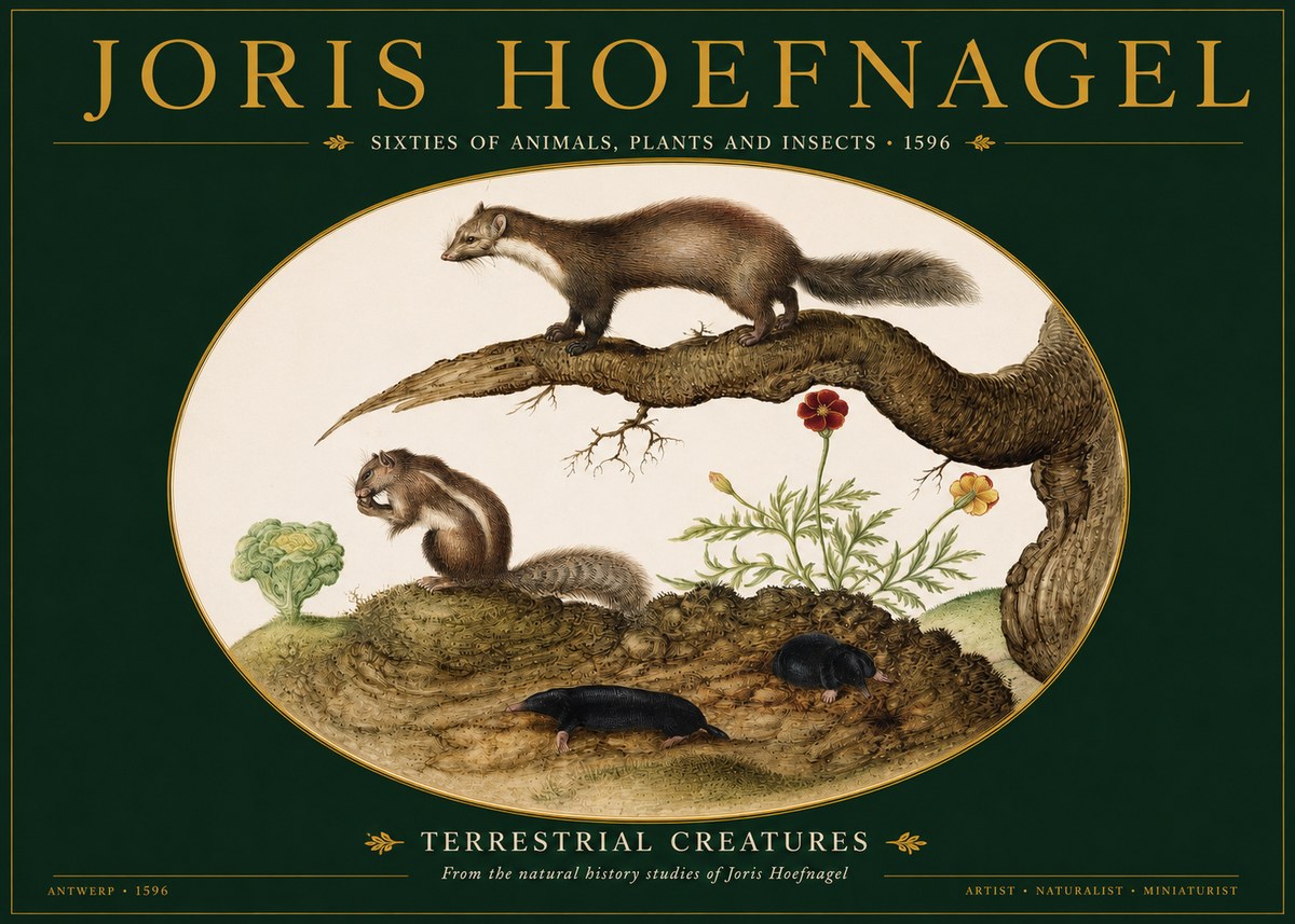 Joris Hoefnagel Terrestrial Creatures No2 - Plakát