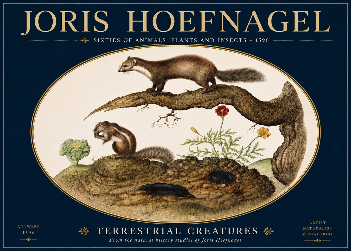 Joris Hoefnagel Terrestrial Creatures No5 - Plakát