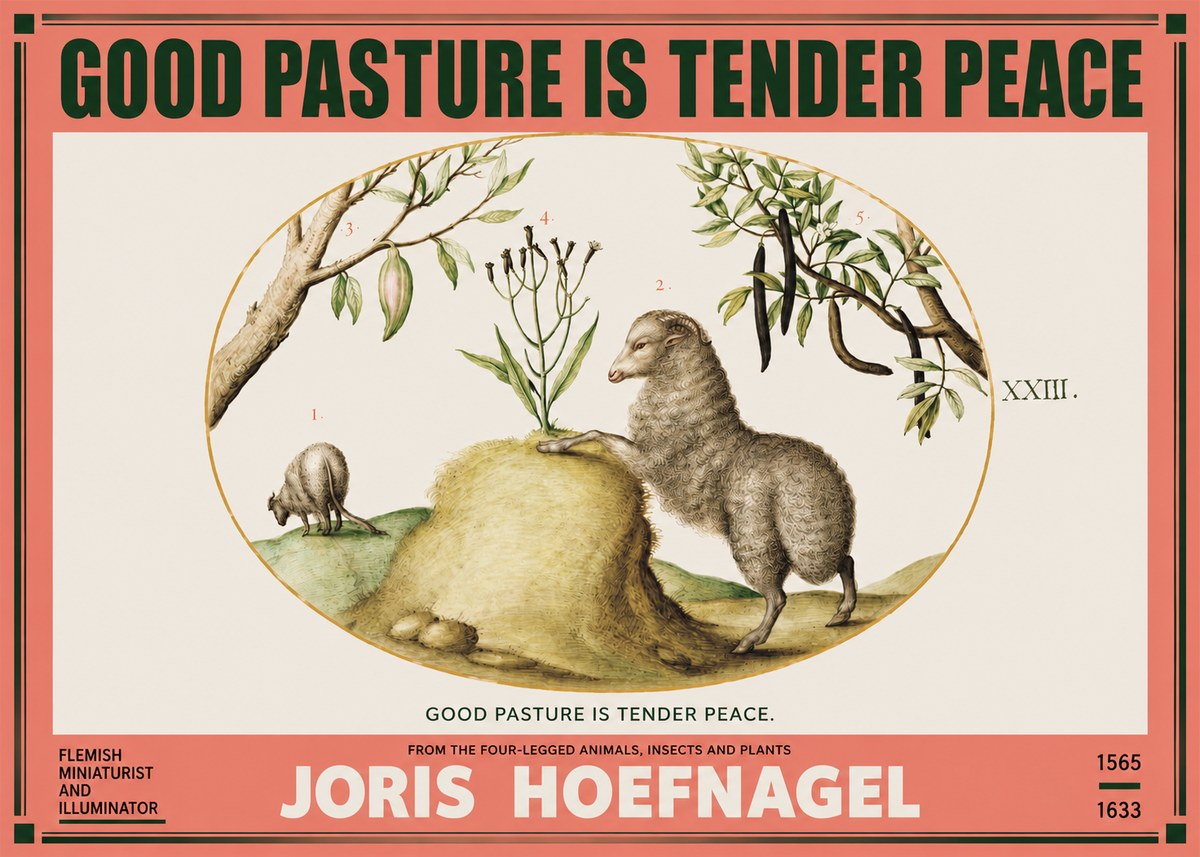 Joris Hoefnagel Good Pasture Is Tender Peace. No2 - Plakát