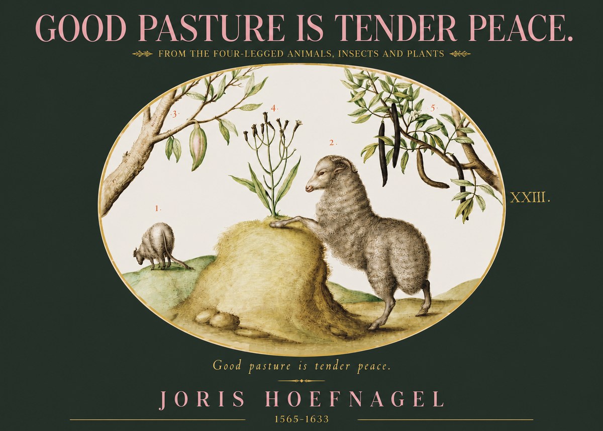 Joris Hoefnagel Good Pasture Is Tender Peace. No3 - Plakát