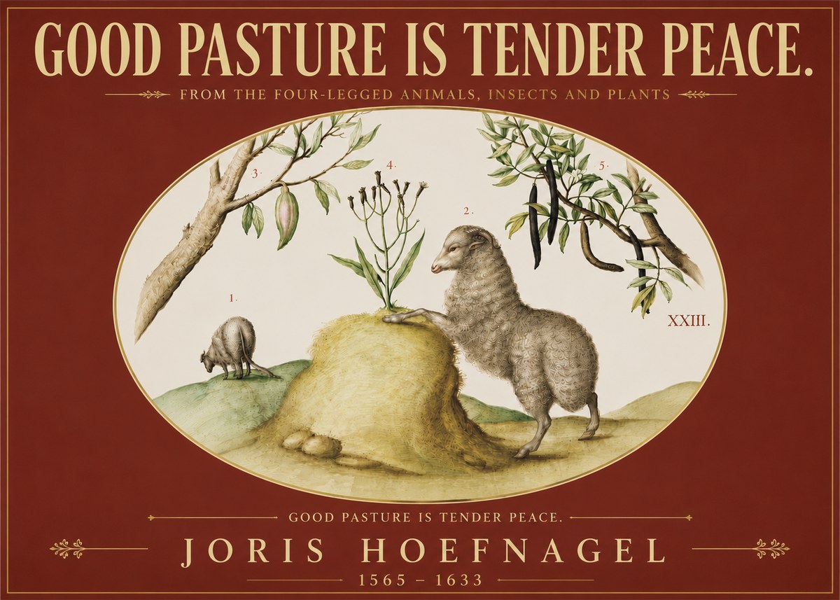 Joris Hoefnagel Good Pasture Is Tender Peace. No5 - Plakát