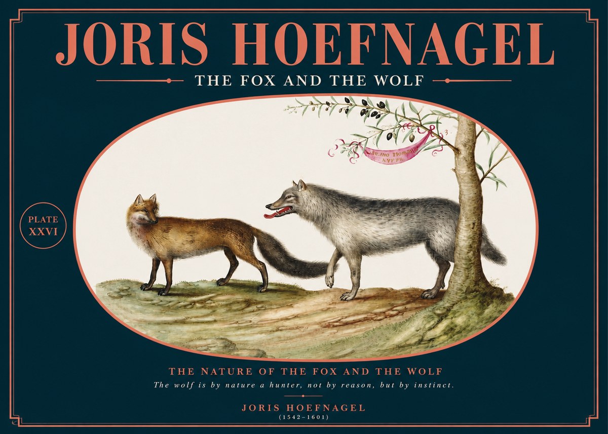 Joris Hoefnagel The Fox and the Wolf No2 - Plakát