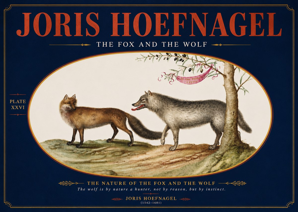 Joris Hoefnagel The Fox and the Wolf No4 - Plakát