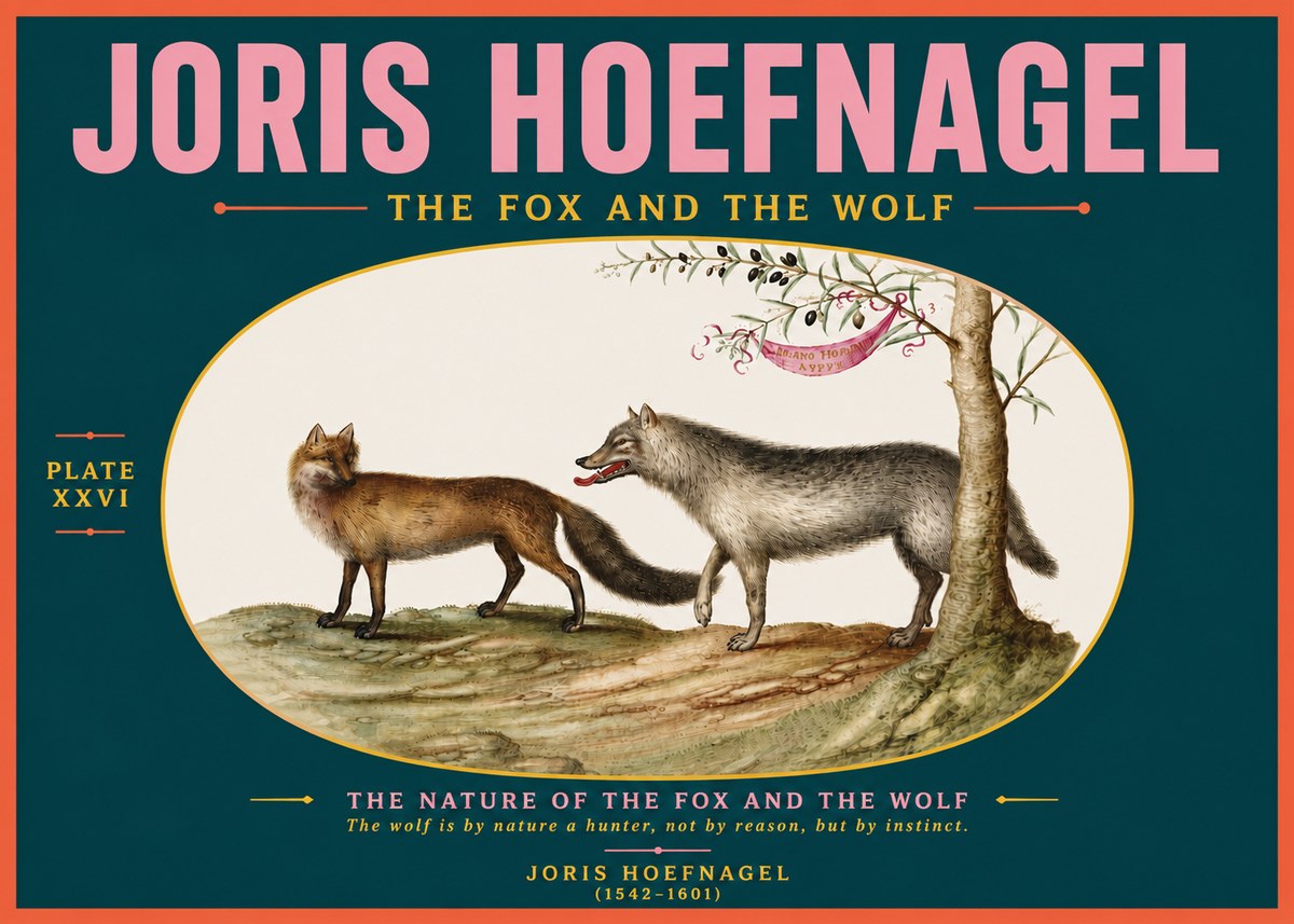 Joris Hoefnagel The Fox and the Wolf No5 - Plakát