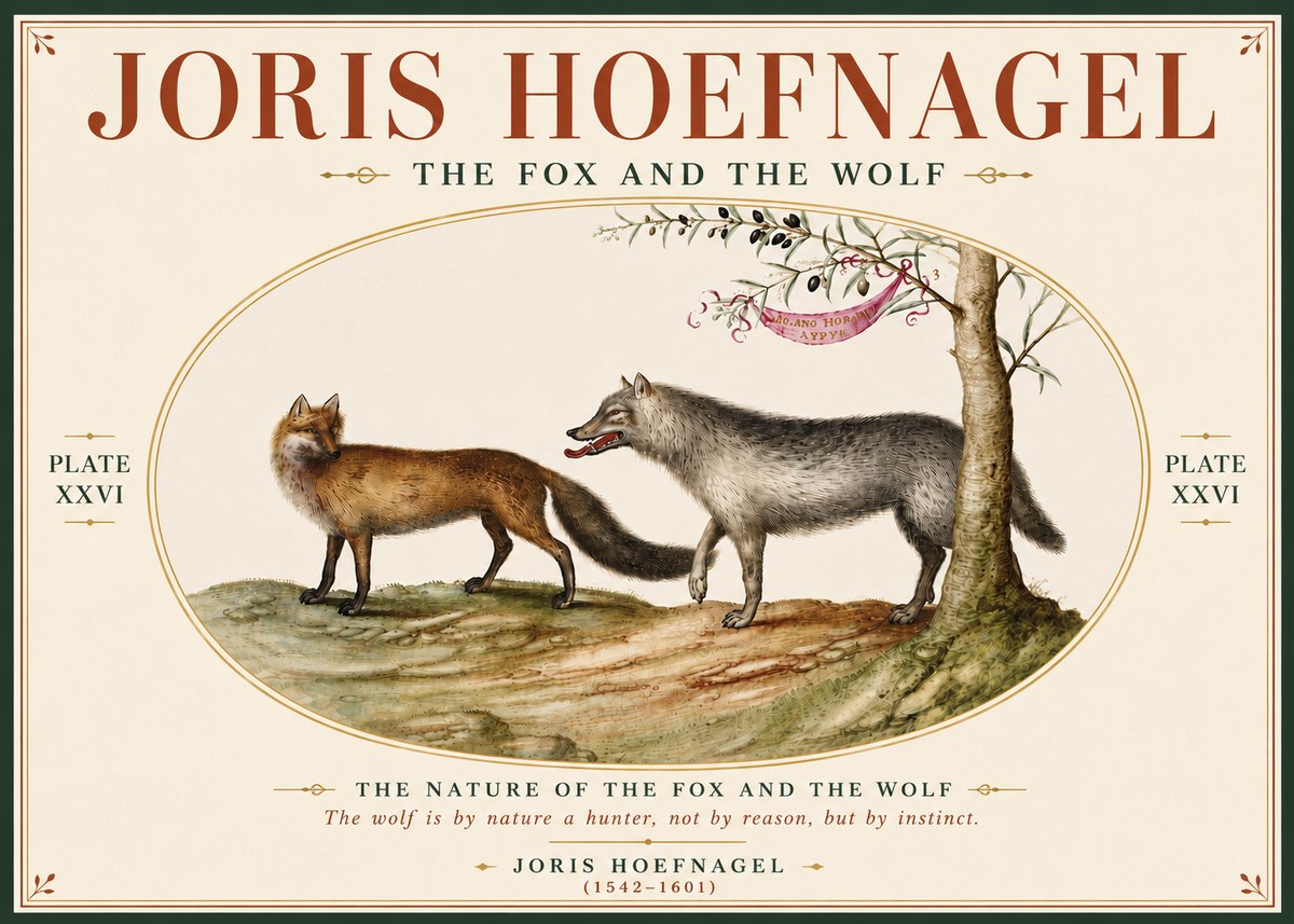 Joris Hoefnagel The Fox and the Wolf No6 - Plakát