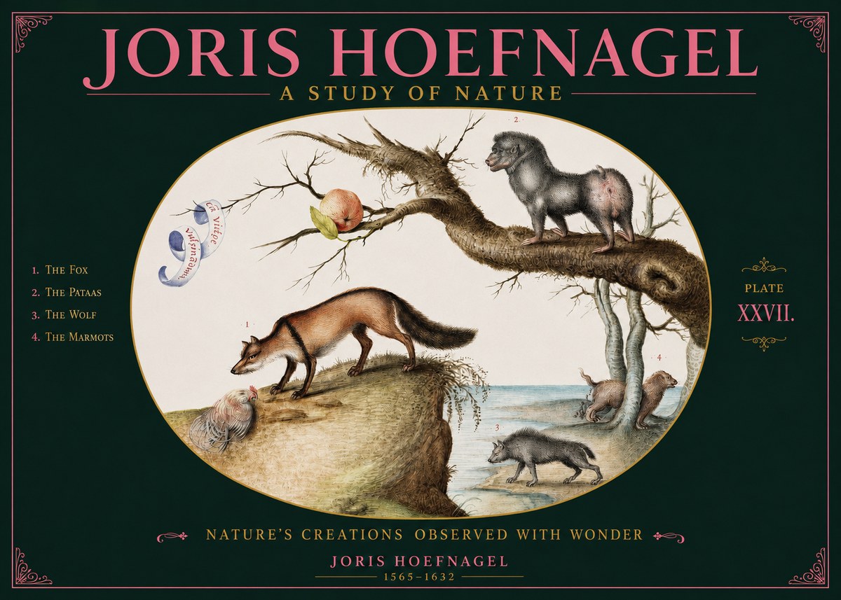Joris Hoefnagel A Study of Nature - Plate Xxvii No2 - Plakát