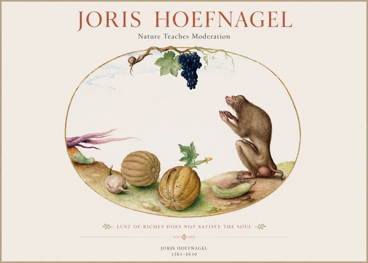 Joris Hoefnagel Nature Teaches Moderation No1 - Plakát