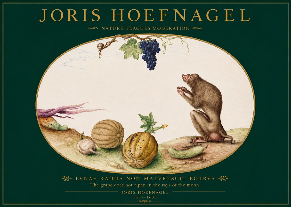 Joris Hoefnagel Nature Teaches Moderation No2 - Plakát