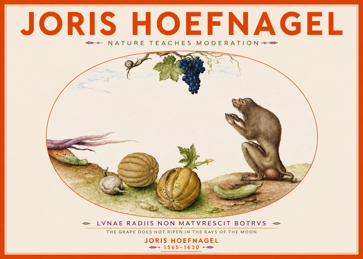 Joris Hoefnagel Nature Teaches Moderation No4 - Plakát