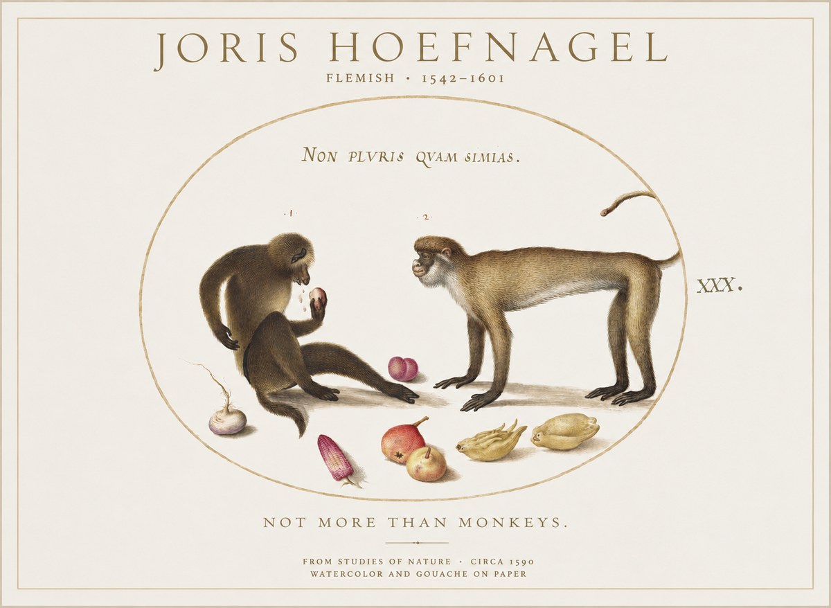 Joris Hoefnagel Not More Than Monkeys No1 - Plakát