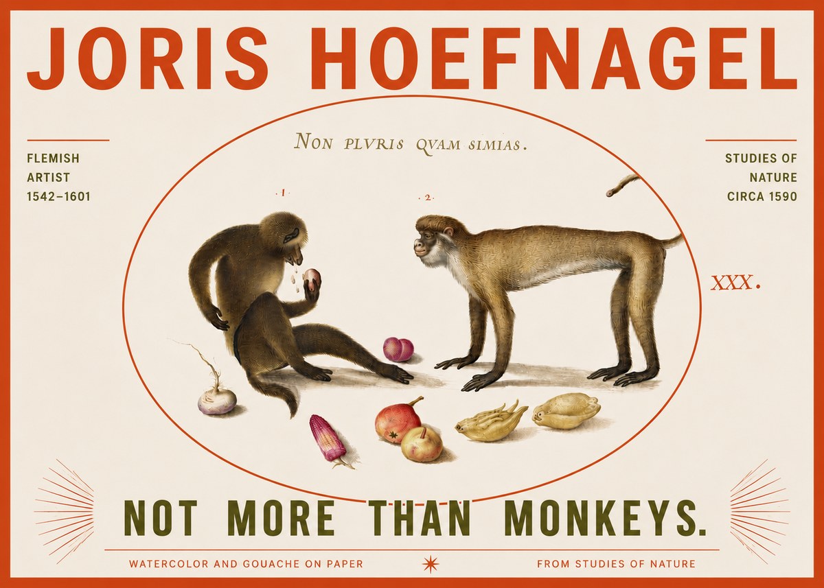 Joris Hoefnagel Not More Than Monkeys No4 - Plakát