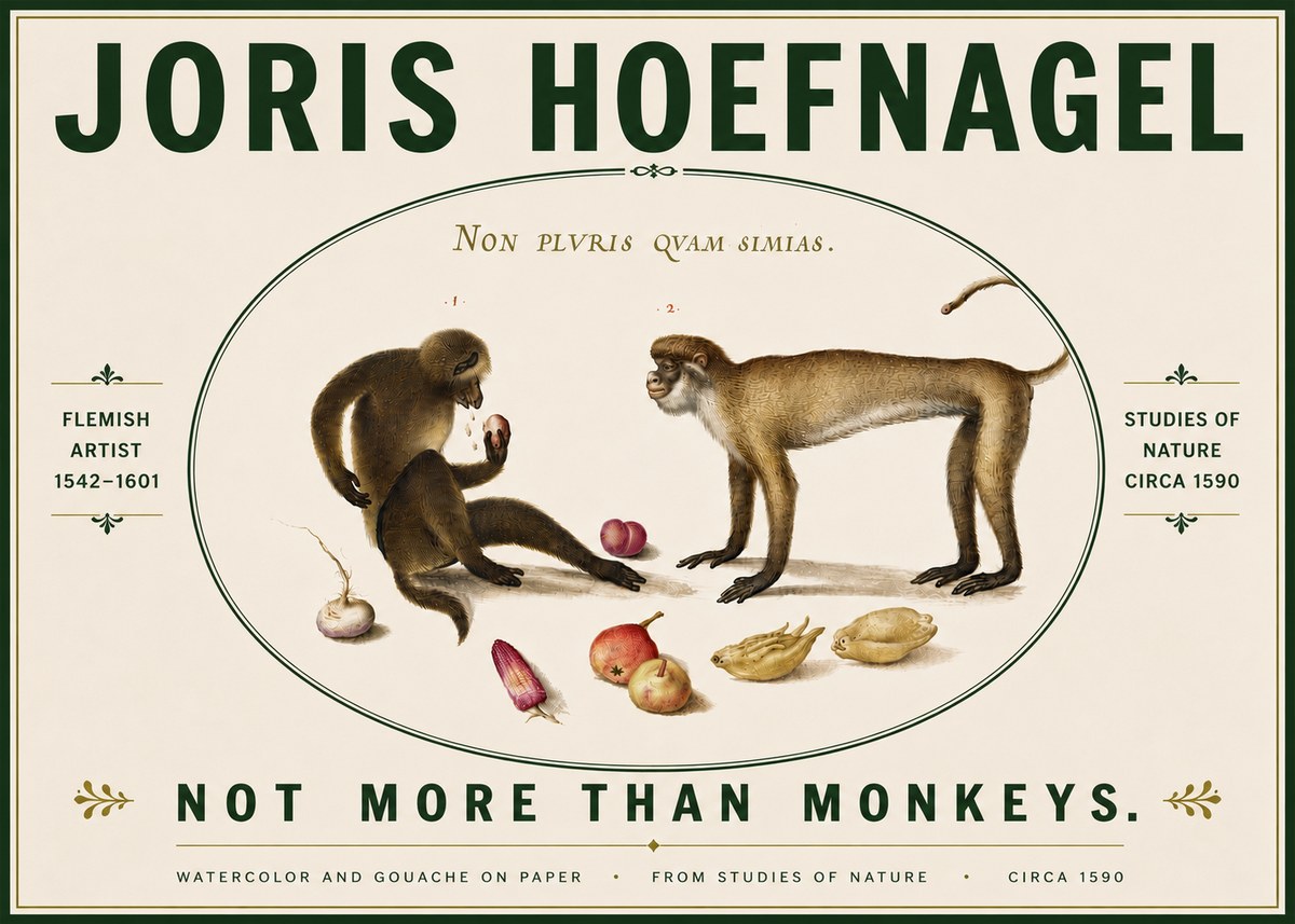 Joris Hoefnagel Not More Than Monkeys No6 - Plakát