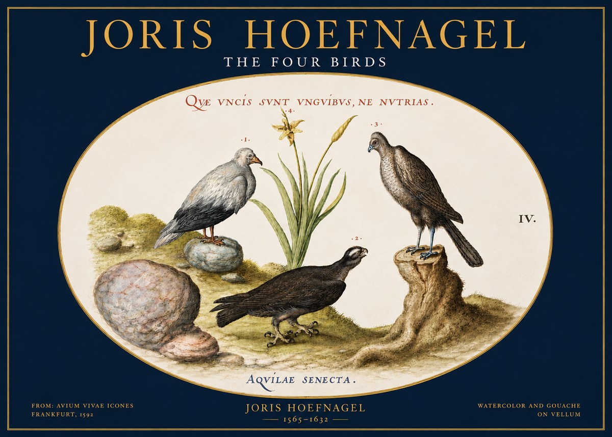 Joris Hoefnagel The Four Birds No2 - Plakát
