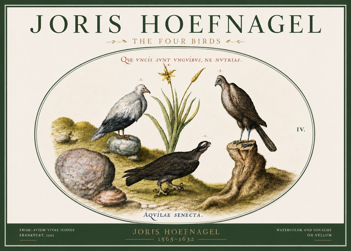 Joris Hoefnagel The Four Birds No5 - Plakát