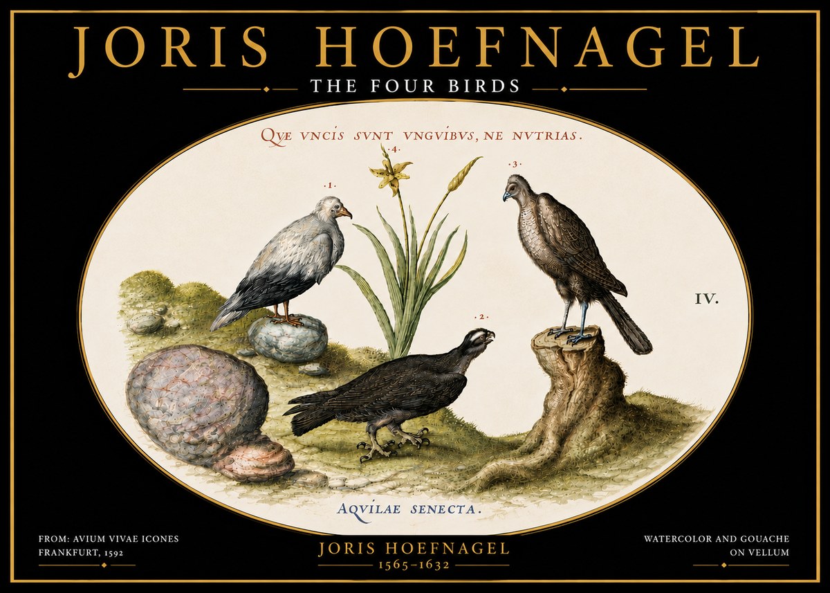 Joris Hoefnagel The Four Birds No6 - Plakát