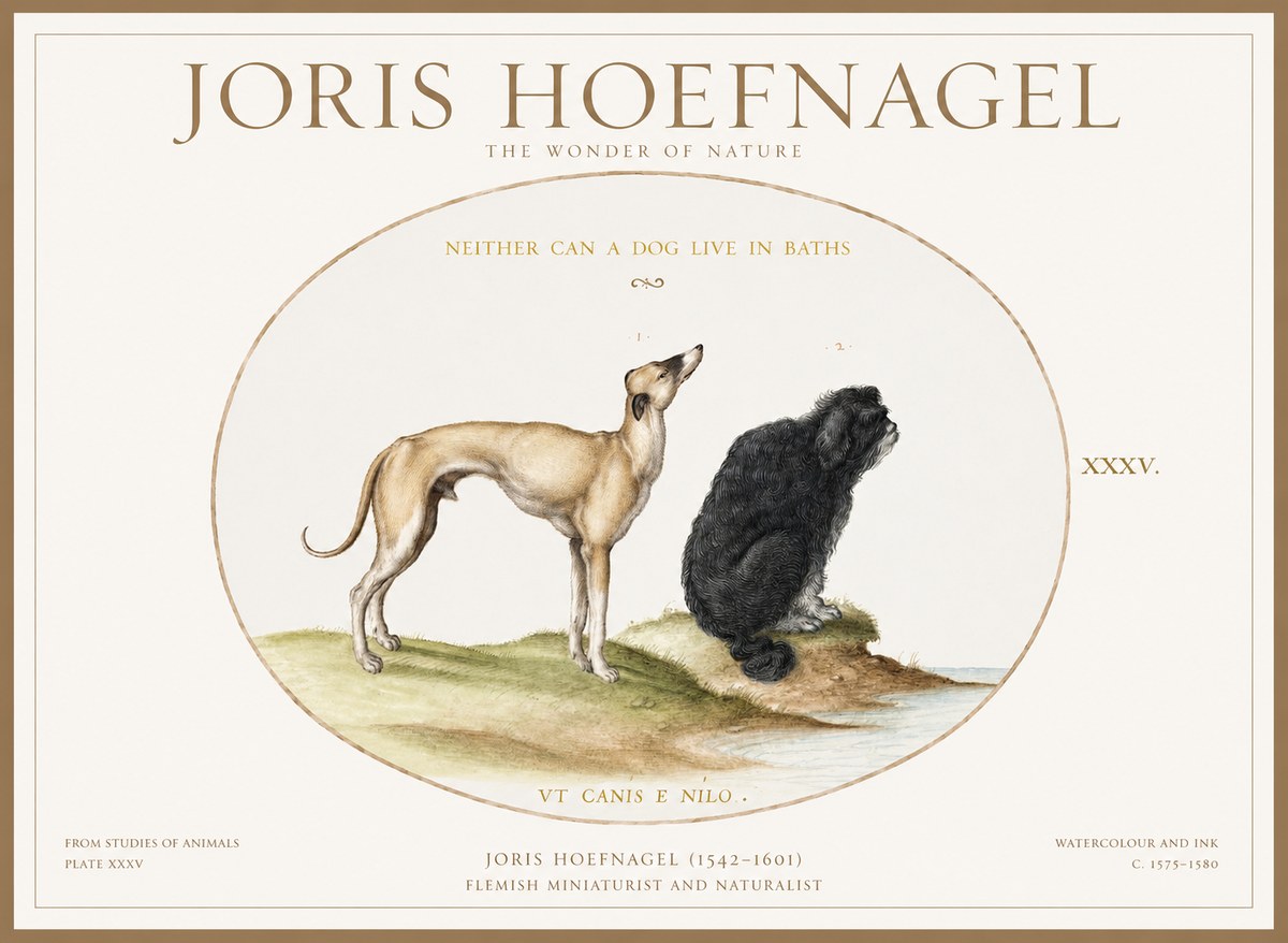 Joris Hoefnagel Neither Can a Dog Live in Baths No1 - Plakát