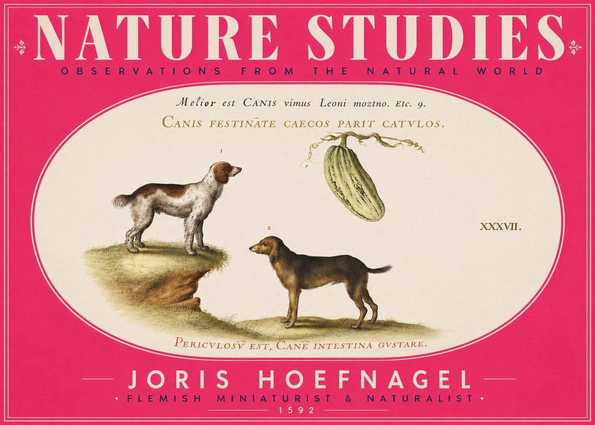 Joris Hoefnagel Canis Festinas Caecos Parit Catulos No5 - Plakát