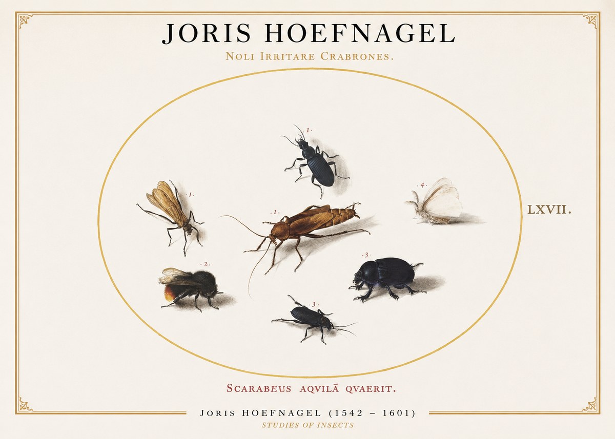 Joris Hoefnagel Scarabeus Aqvilä Qvaerit. No1 - Plakát