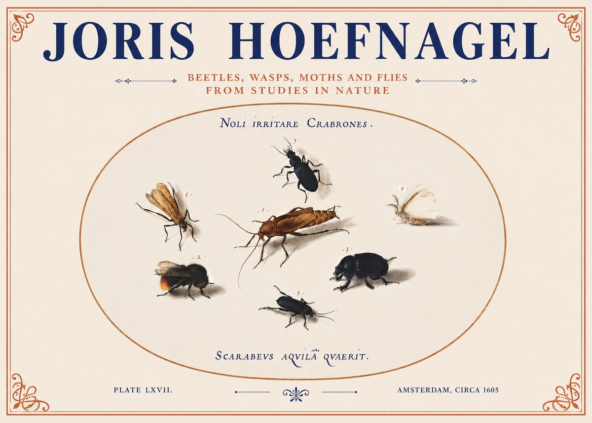 Joris Hoefnagel Scarabeus Aqvilä Qvaerit. No4 - Plakát