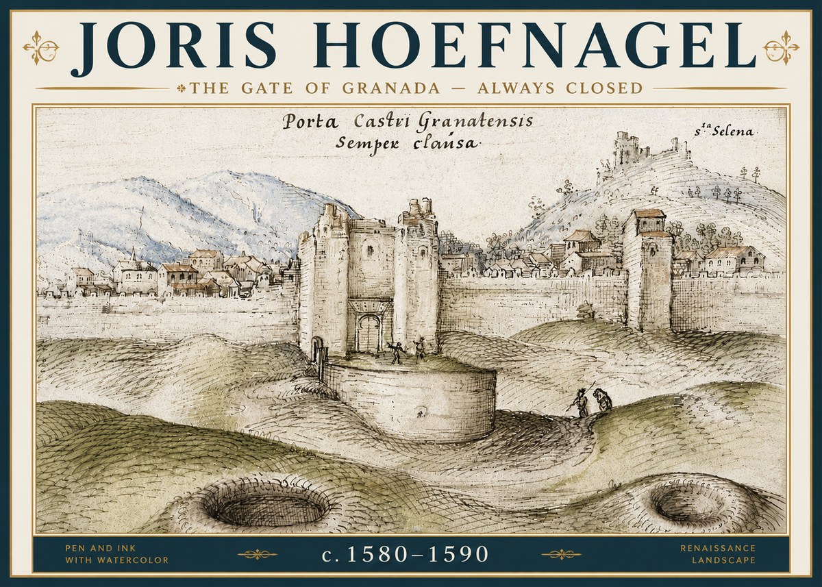 Joris Hoefnagel The Gate of Granada - Always Closed No6 - Plakát