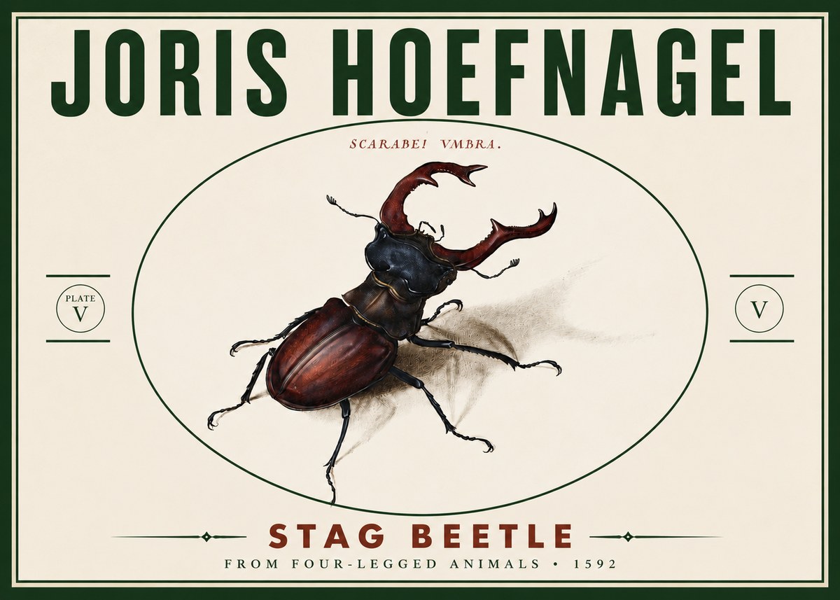 Joris Hoefnagel Stag Beetle No6 - Plakát