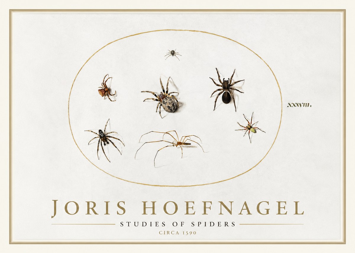 Joris Hoefnagel Studies of Spiders I No1 - Plakát