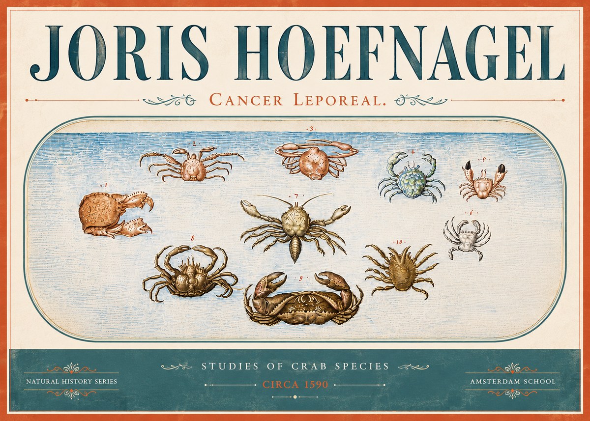 Joris Hoefnagel Cancer Leporeal. No6 - Plakát