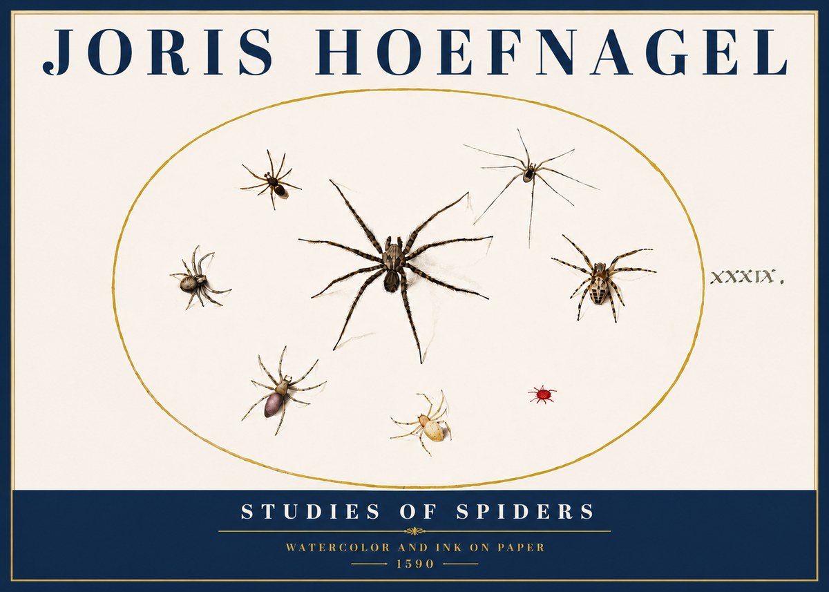 Joris Hoefnagel Studies of Spiders II No5 - Plakát