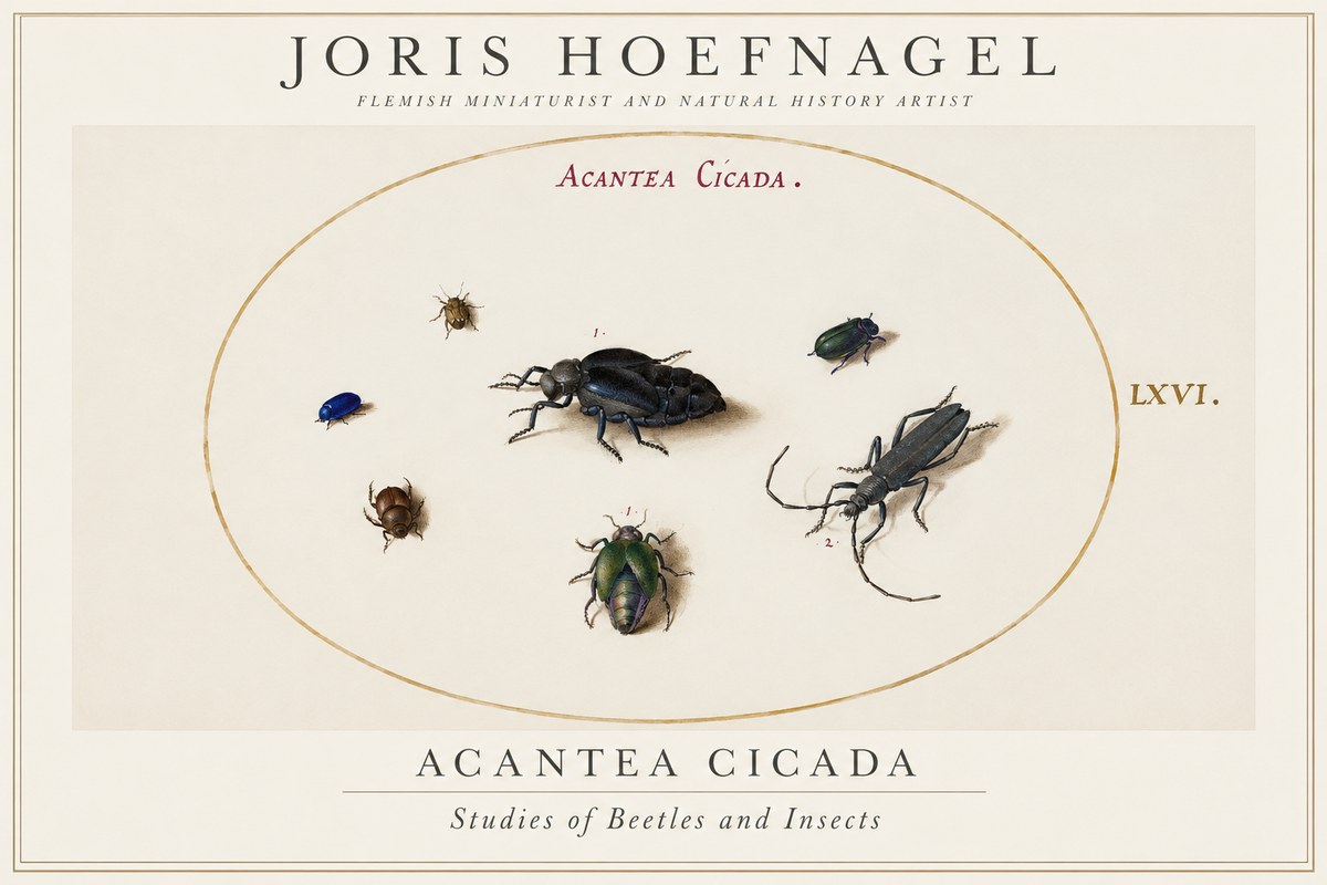Joris Hoefnagel Acanthia Cicada No2 - Plakát
