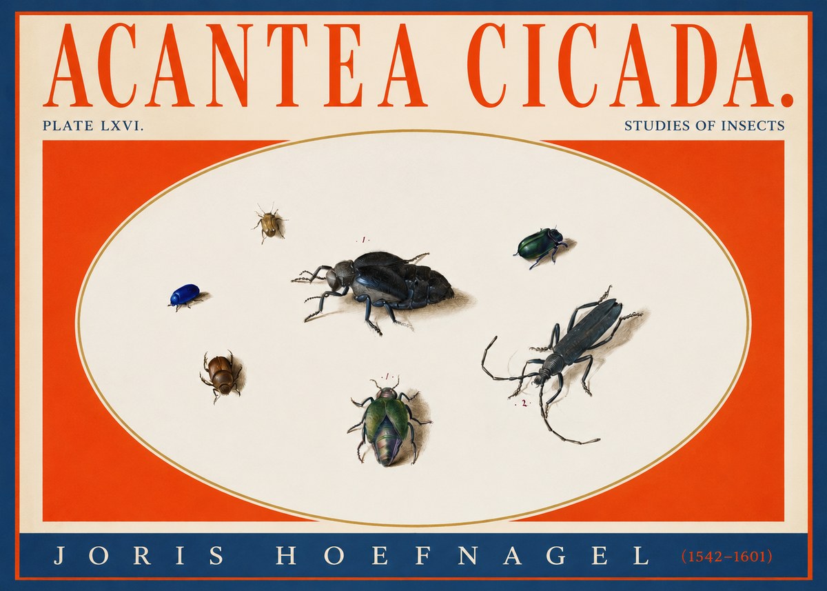 Joris Hoefnagel Acanthia Cicada No4 - Plakát