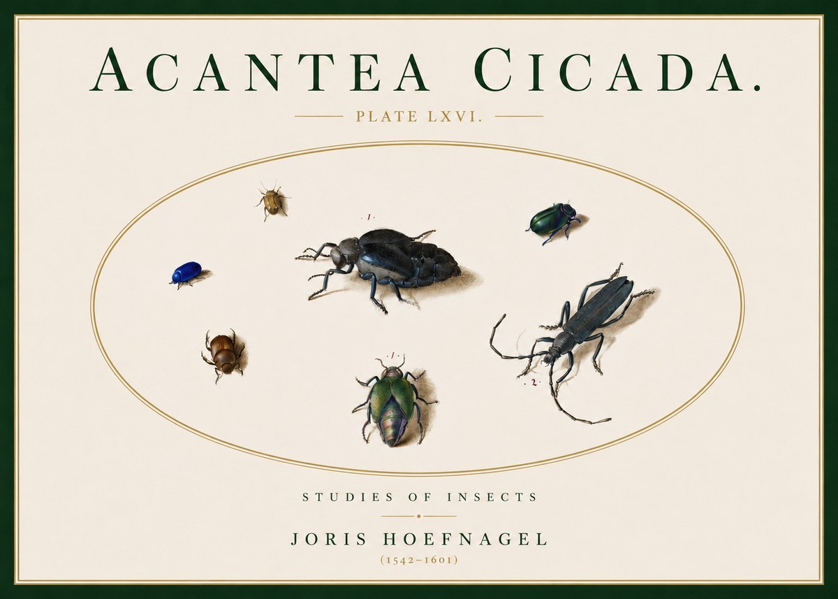 Joris Hoefnagel Acanthia Cicada No5 - Plakát