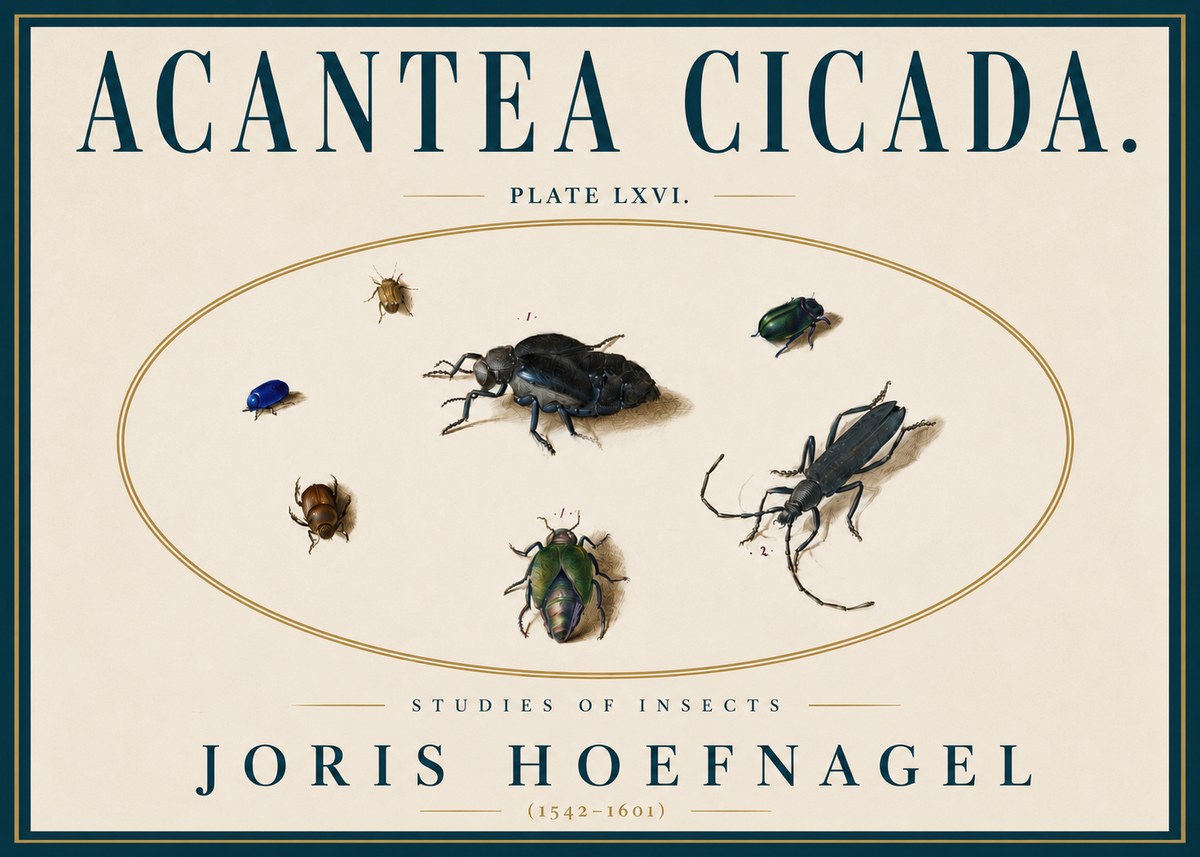 Joris Hoefnagel Acanthia Cicada No6 - Plakát