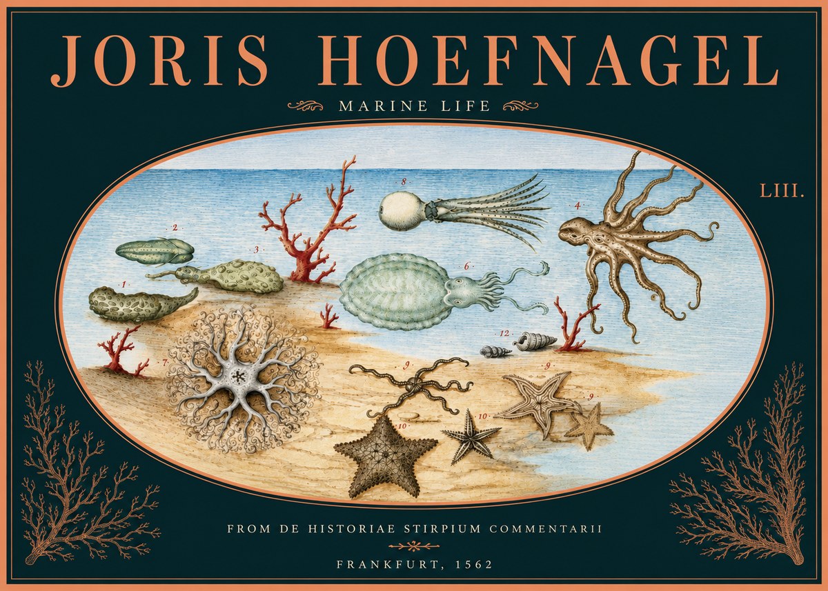 Joris Hoefnagel Marine Life No5 - Plakát