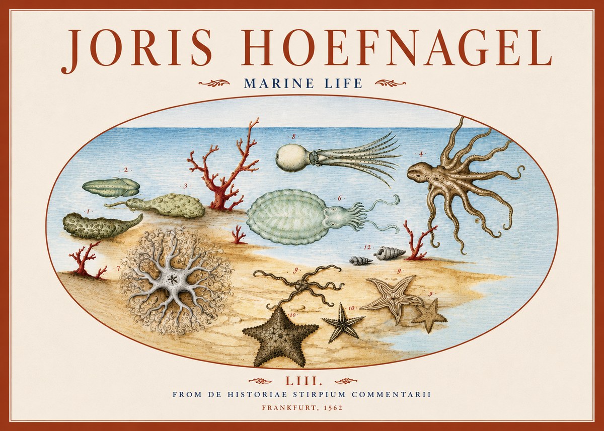 Joris Hoefnagel Marine Life No6 - Plakát