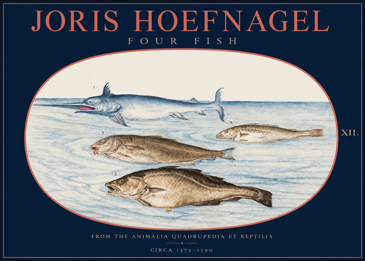 Joris Hoefnagel Four Fish No2 - Plakát