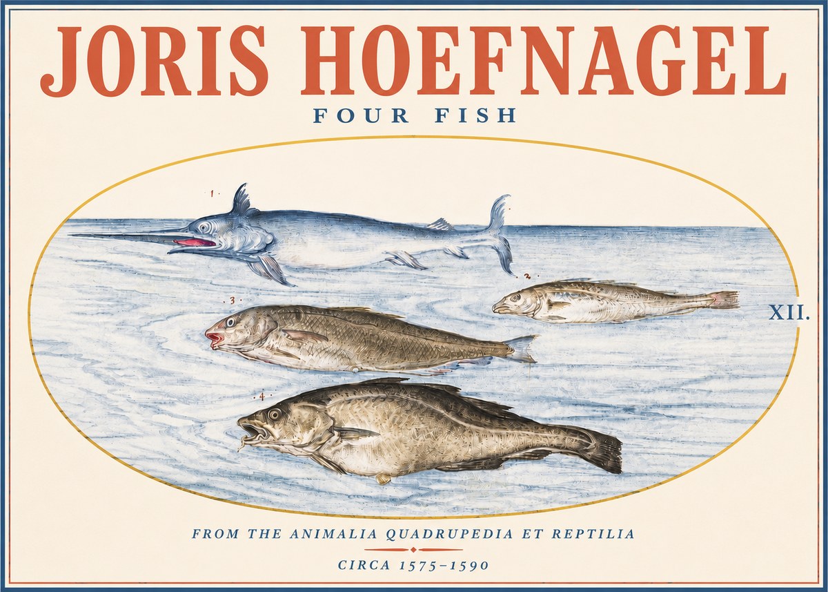 Joris Hoefnagel Four Fish No3 - Plakát