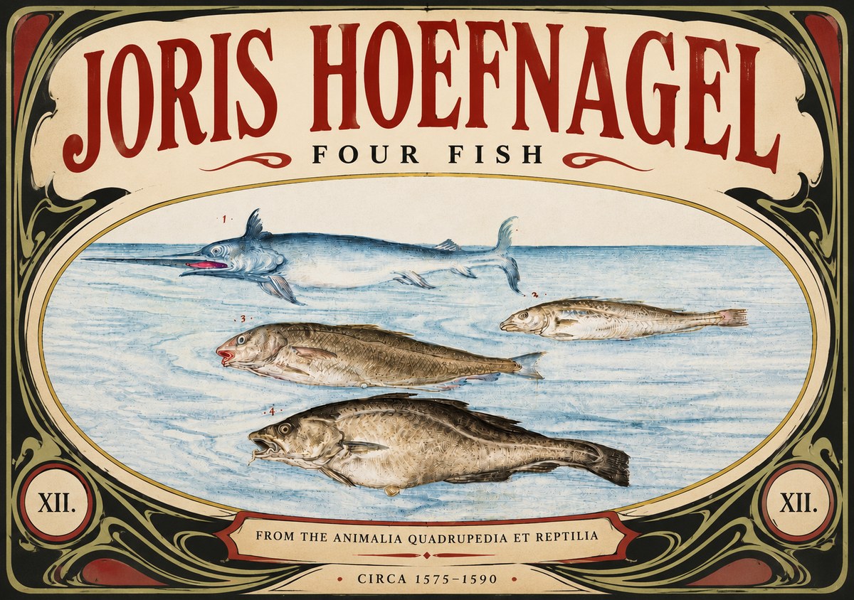 Joris Hoefnagel Four Fish No4 - Plakát