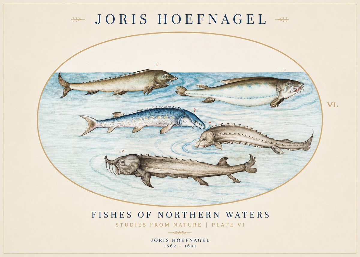 Joris Hoefnagel Fishes of Northern Waters No1 - Plakát