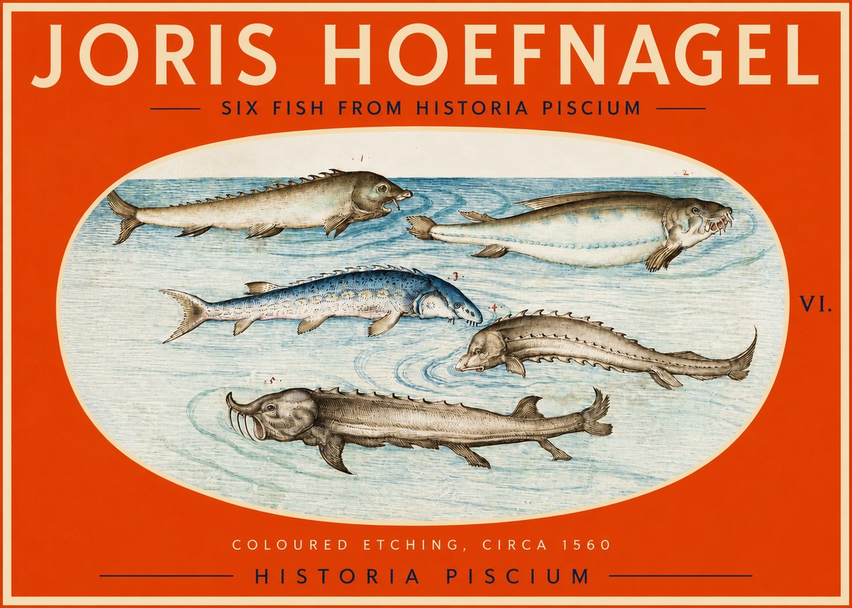 Joris Hoefnagel Fishes of Northern Waters No3 - Plakát