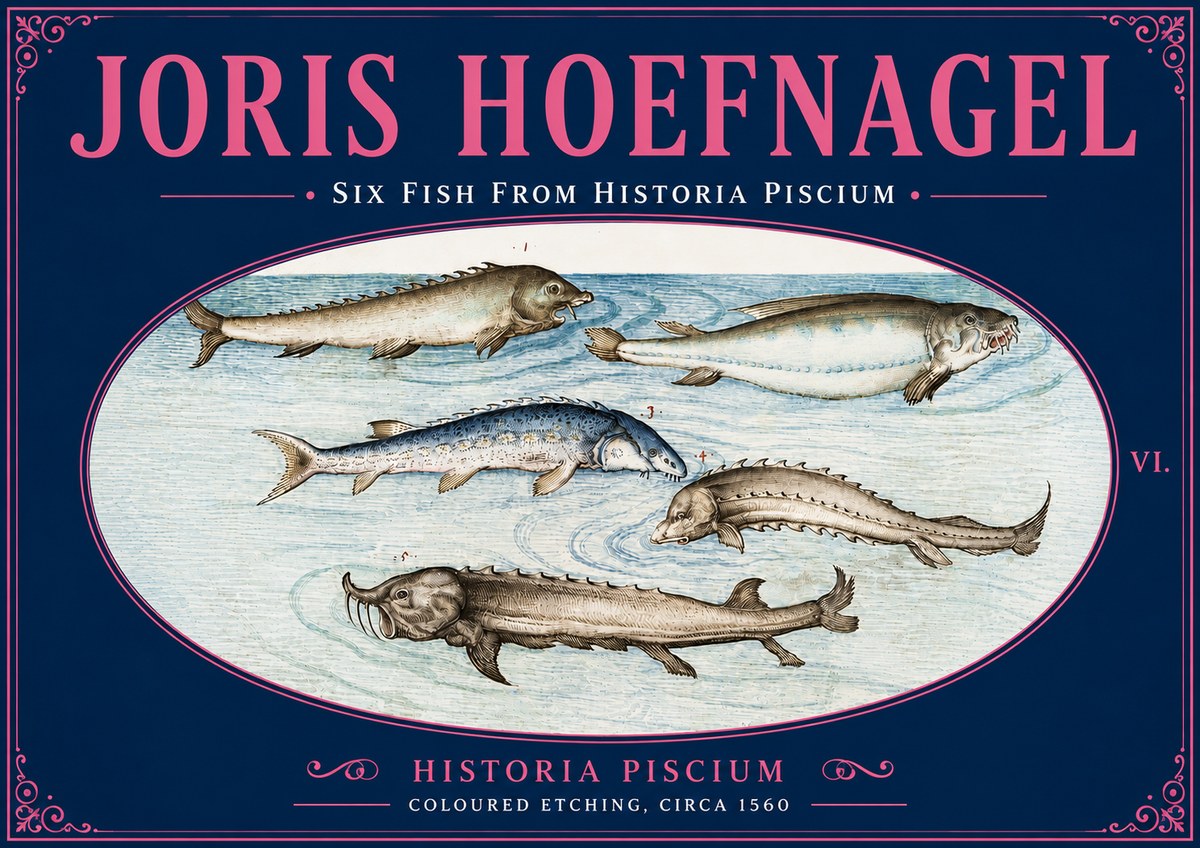 Joris Hoefnagel Fishes of Northern Waters No6 - Plakát