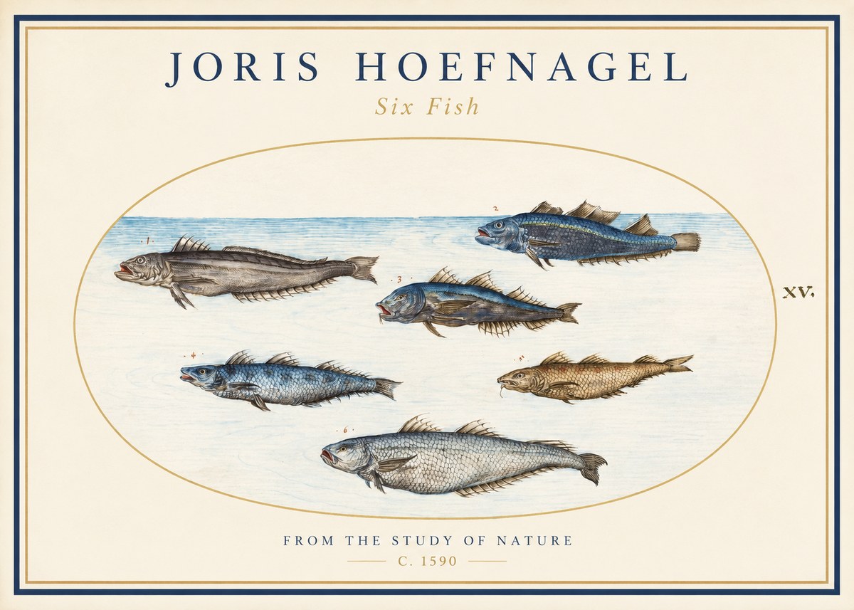 Joris Hoefnagel Six Fish No1 - Plakát