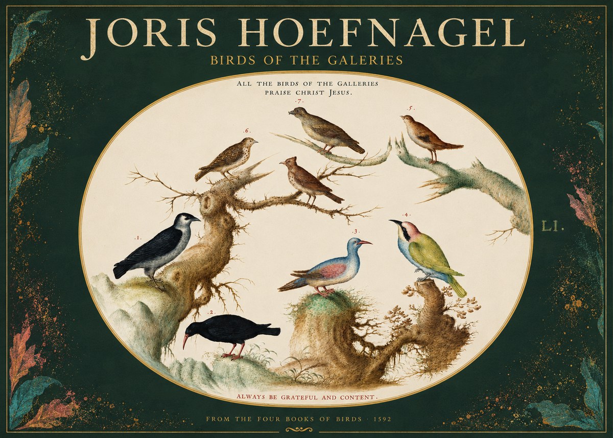 Joris Hoefnagel Birds of the Galeries No2 - Plakát