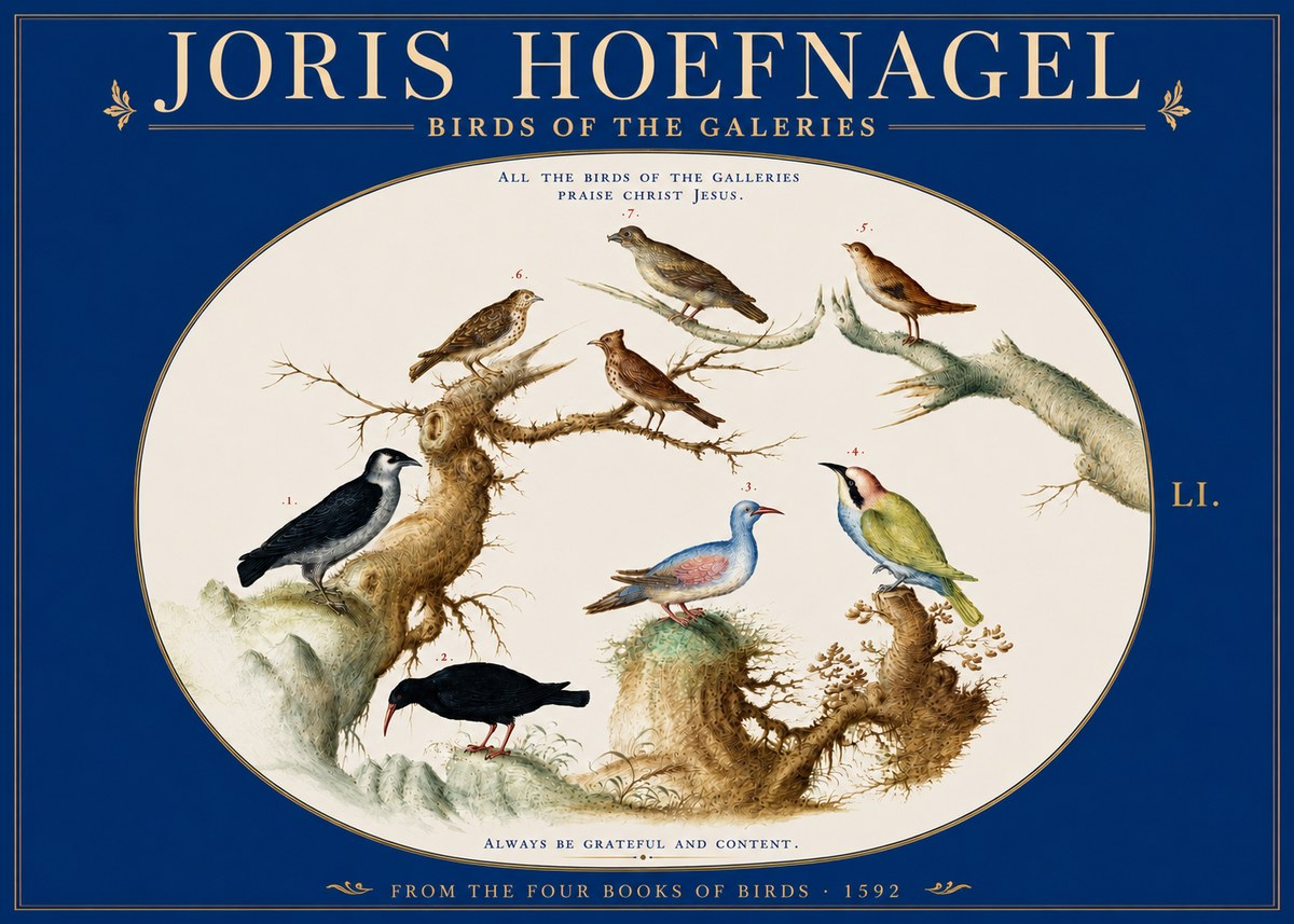 Joris Hoefnagel Birds of the Galeries No3 - Plakát