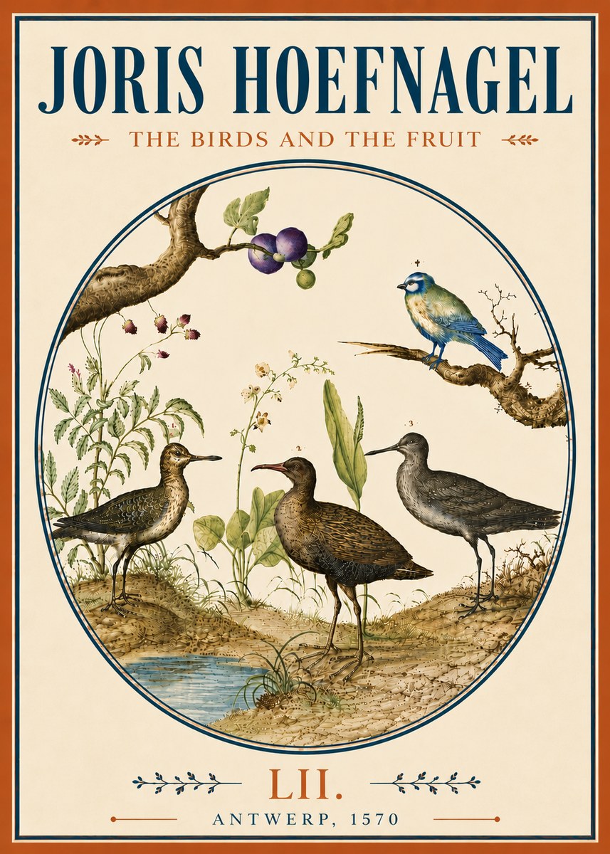 Joris Hoefnagel The Birds and the Fruit No6 - Plakát