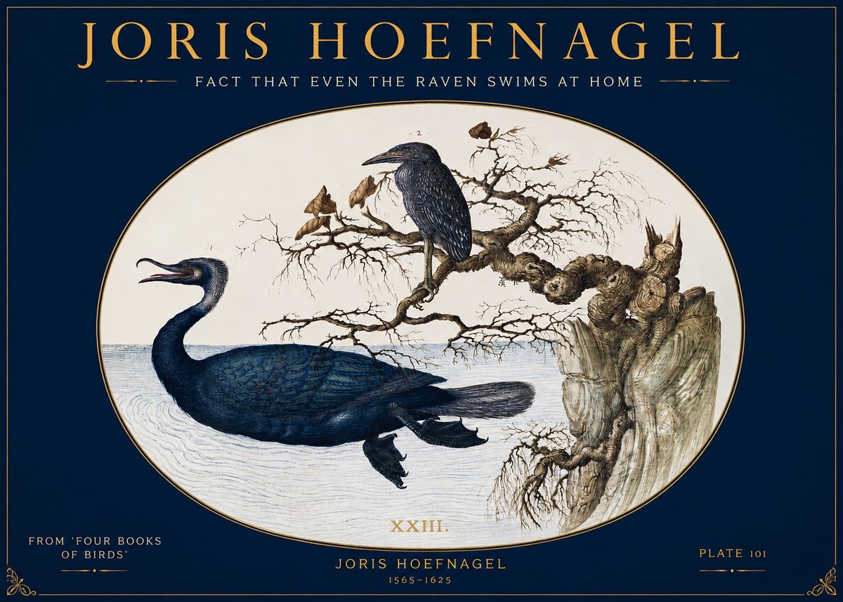 Joris Hoefnagel Fact That Even the Raven Swims at Home No2 - Plakát