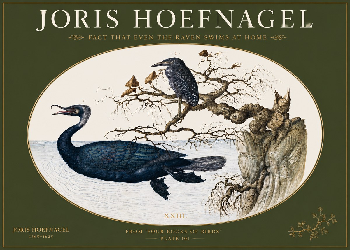Joris Hoefnagel Fact That Even the Raven Swims at Home No3 - Plakát