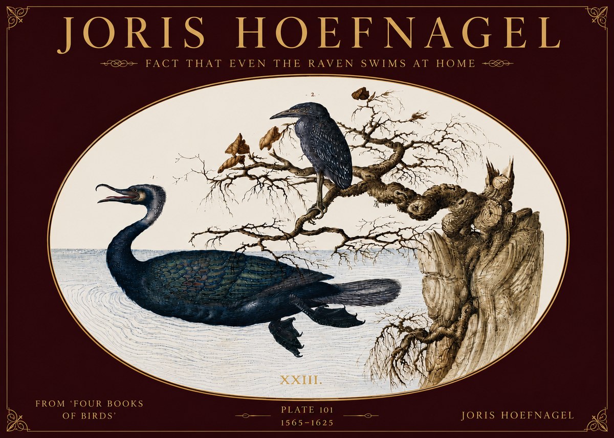 Joris Hoefnagel Fact That Even the Raven Swims at Home No5 - Plakát