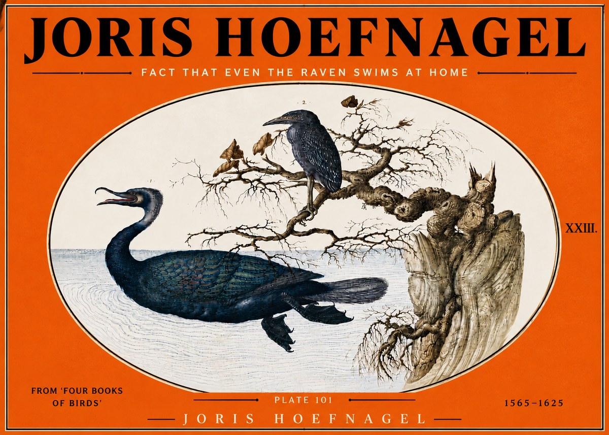 Joris Hoefnagel Fact That Even the Raven Swims at Home No6 - Plakát